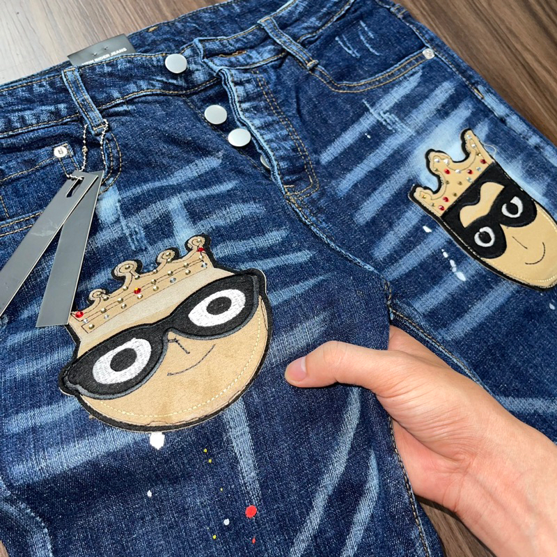 Quần Jeans DSQ Nam Thêu Logo Hình Siêu Chất - Quần DSQ2 Nam Vẩy Sơn Cao Cấp Hót 2023