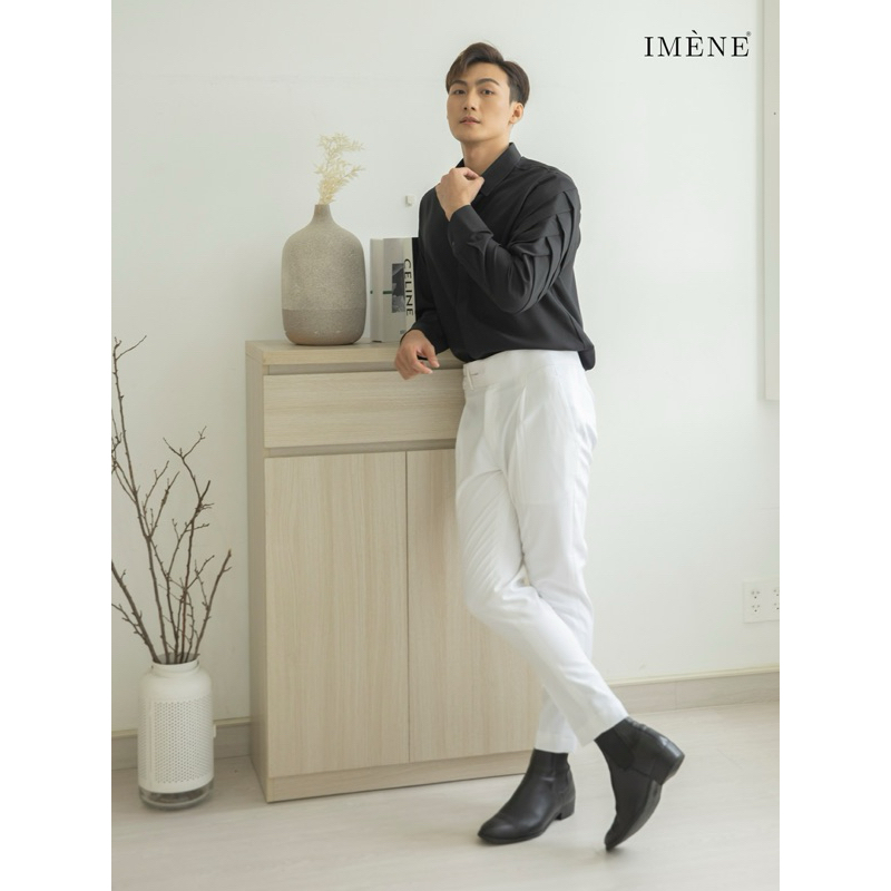 QUẦN TÂY NAM LƯNG CAO IMÈNE SIDETAB- KHUY RÚT 1 BÊN