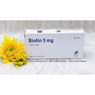 Biotin 5mg Mới - Vitamin H - Giúp da và tóc đẹp - Hộp 20 viên