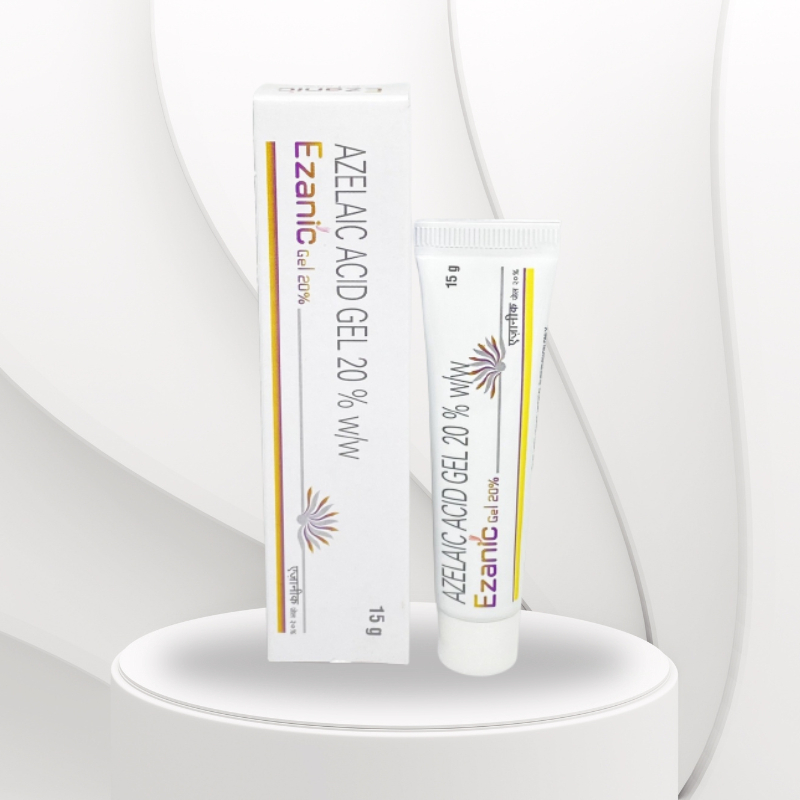 Kem giảm mụn Azelaic Acid 20 % Ezanic Gel, Cream dưỡng trắng da mờ thâm hiệu quả - Unipharma 15g