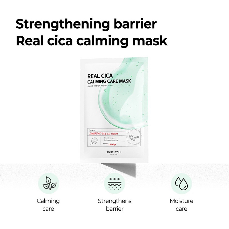Mặt Nạ Rau Má Làm Dịu Da Nhạy Cảm Some By Mi Real Cica Calming Care Mask