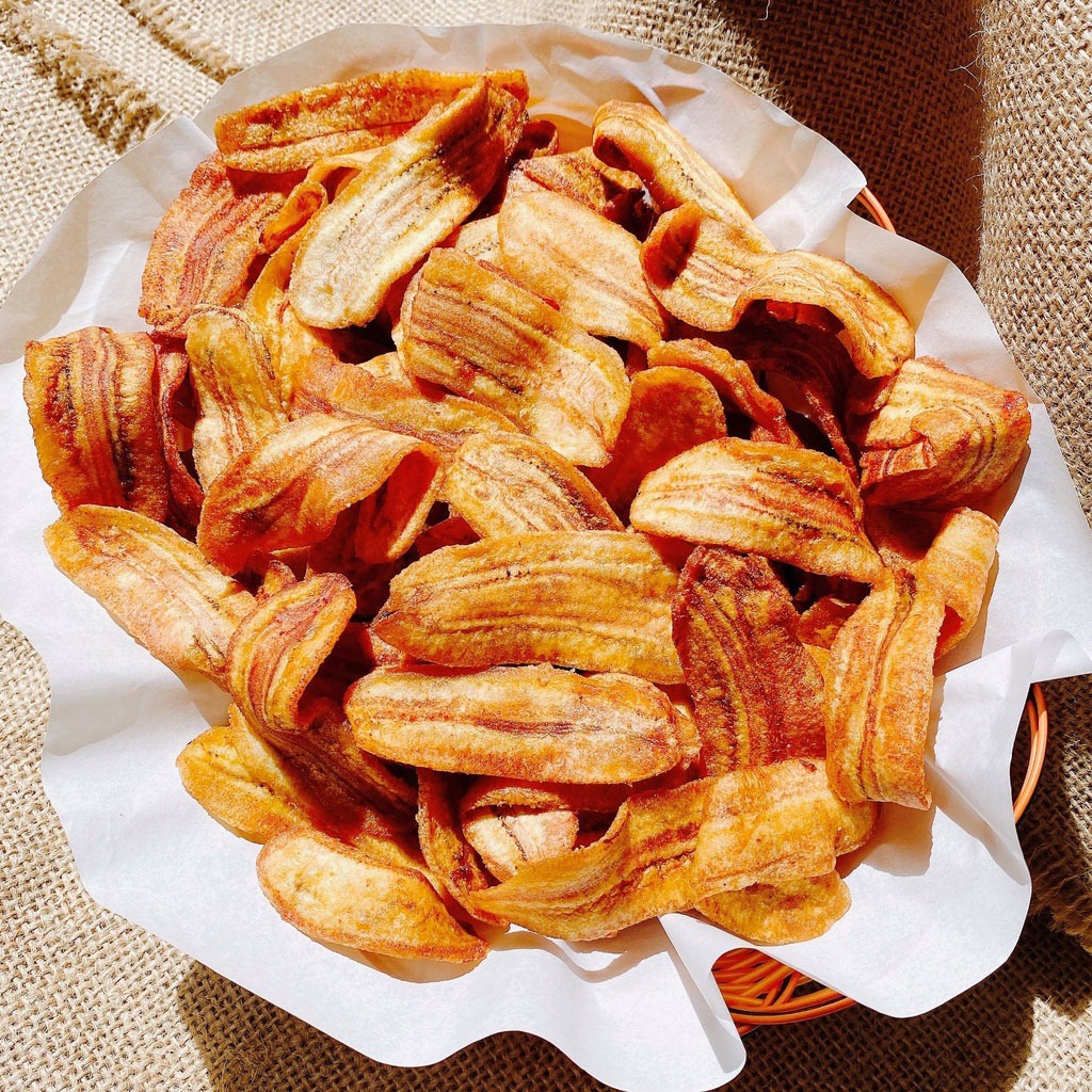 500Gr Chuối Sấy Mộc Gia Lai Không Đường, Hàng Loại 1 Thơm Ngon