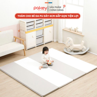 Thảm Cho Bé Chơi Bằng Da PU Cao Cấp PAKEY, Đệm Thảm Dày 4cm Siêu Êm, Siêu Bền Phong Cách Hàn Quốc