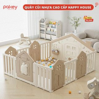 Quây cũi Nhựa Cho Bé Pakey HAPPY HOUSE, Quây Cũi Cho Bé Cải Tiến Chắc Chắn, Màu Sắc Hiện Đại, Bảo Hành 1 Năm