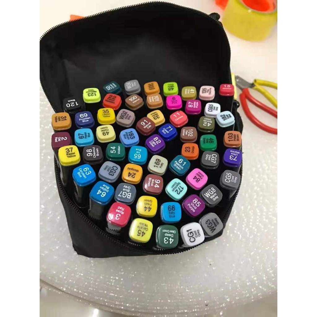 Bút màu dạ marker 24 36 48 60 80 cây màu Touch tặng kèm túi