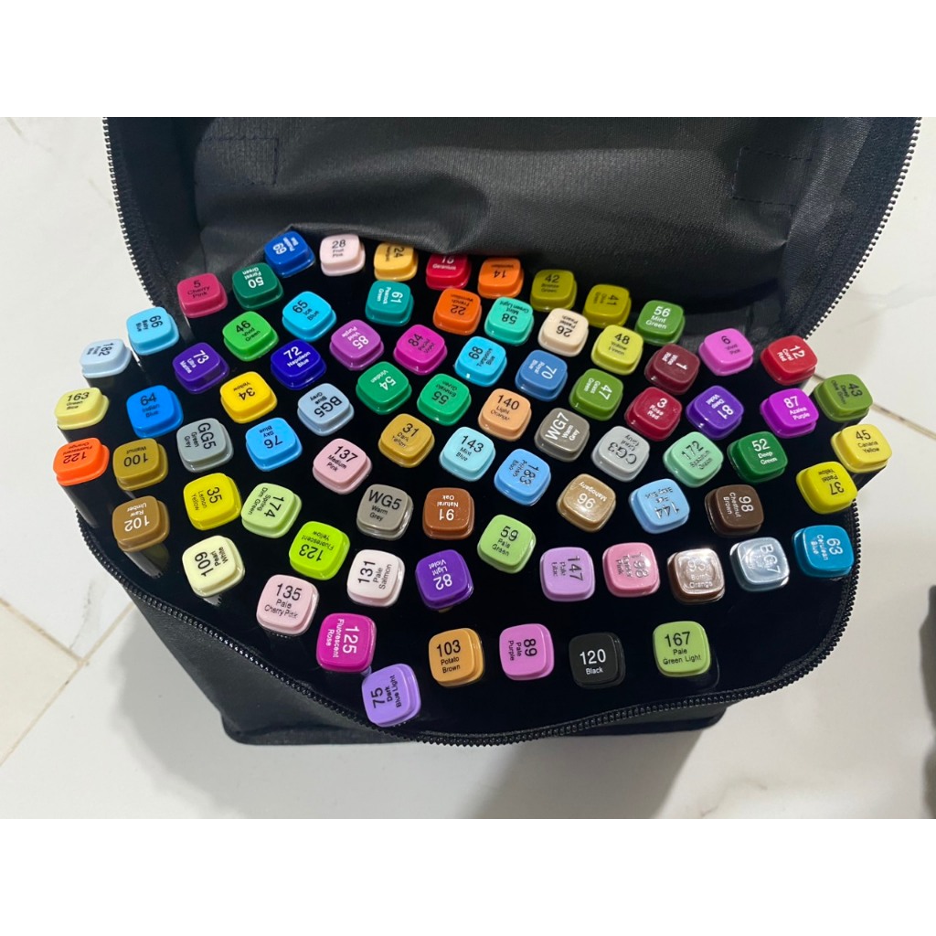 Bút màu dạ marker 24 36 48 60 80 cây màu Touch tặng kèm túi