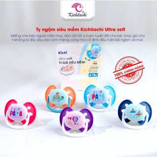 Ti giả Kichilachi Ultra Soft kiểu dáng ti giả Avent siêu mềm, núm vú chống vâu chất liệu silicone