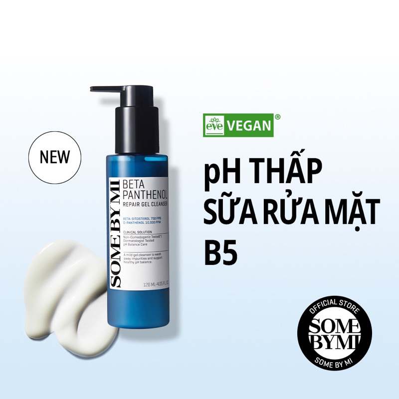 Sữa Rửa Mặt B5 Phục Hồi Da Some By Mi Beta Panthenol Repair Gel Cleanser 120ml