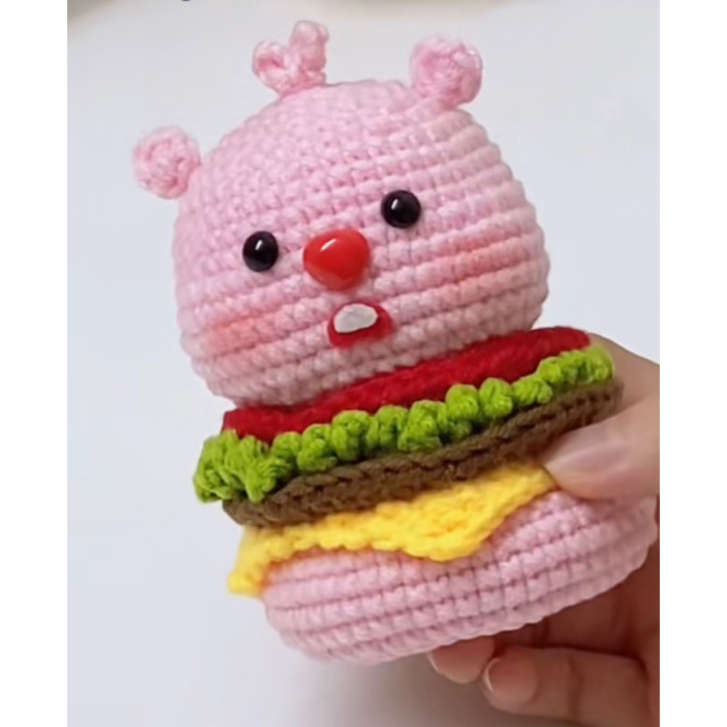 Hamburger Loopy len handmade