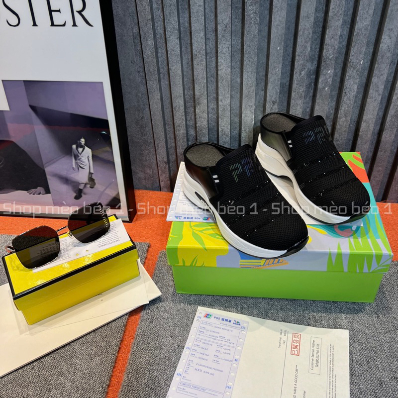 Sục vải mũi tròn PP đá đen ngang đế trắng cao fullbox hàng quảng châu cao cấp