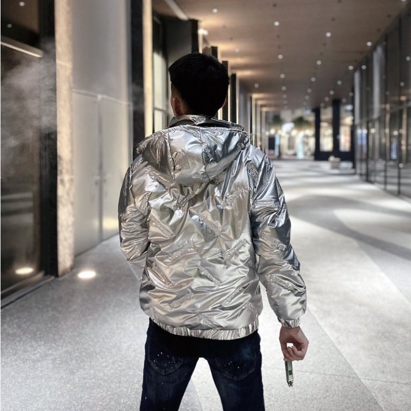 Áo phao bạc nam nữ trơn tráng gương ảnh thật