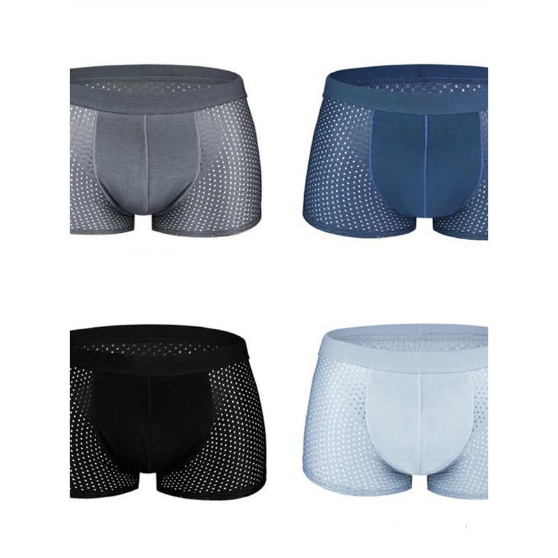 Hộp 4 Sịp Đùi Nam Thông Hơi Cao Cấp, Chất Liệu Mềm Mịn Siêu Thoáng Khí