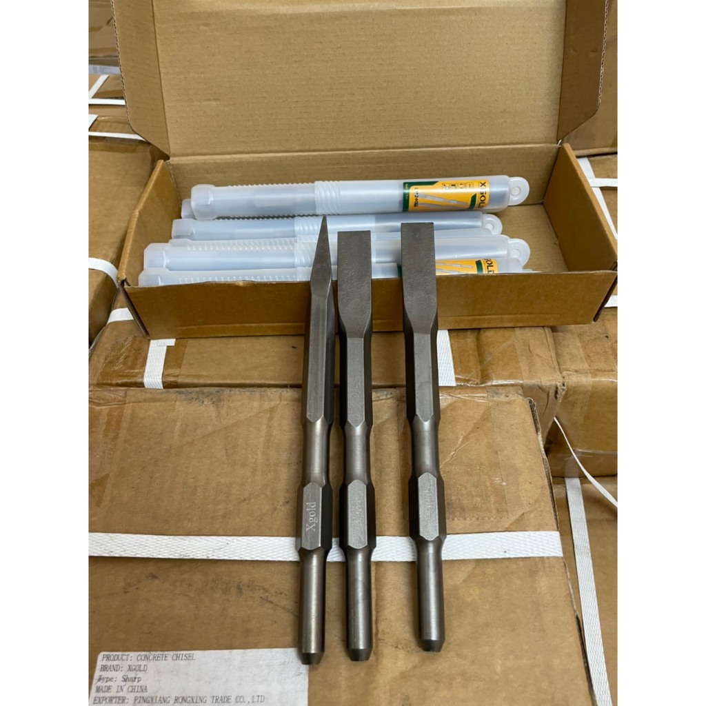 MŨI ĐỤC PHÁ bê tông đầu DẸT, NHỌN . Mũi đục XGOLD hàng chất lượng cao,