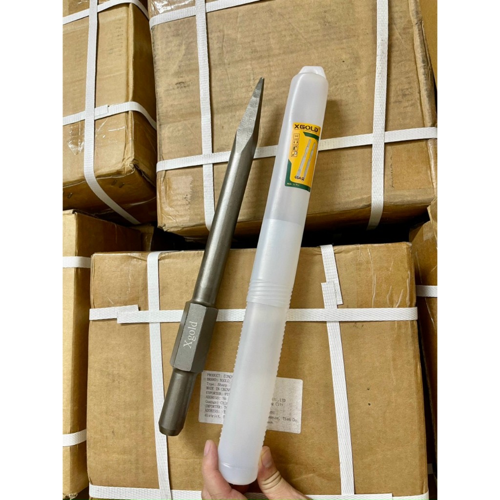 MŨI ĐỤC PHÁ bê tông đầu DẸT, NHỌN . Mũi đục XGOLD hàng chất lượng cao,