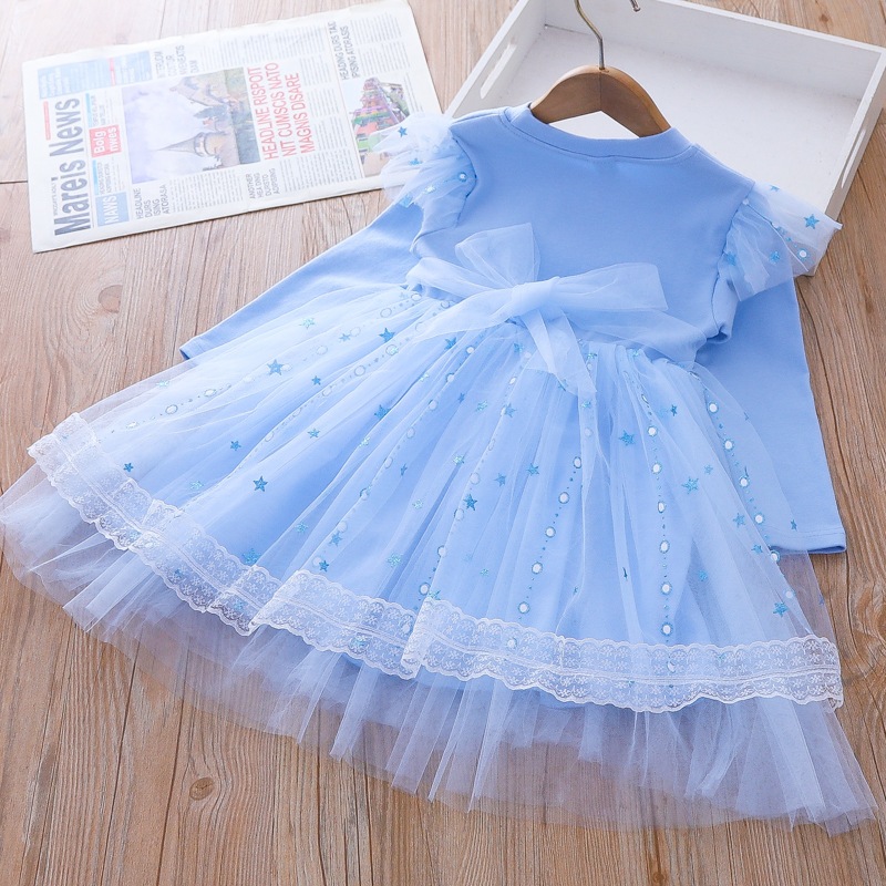 Váy Công Chúa Họa Tiết Elsa SIÊU ĐÁNG YÊU cho bé gái, váy mùa đông dày mềm mịn, hàng Quảng Châu Cao Cấp