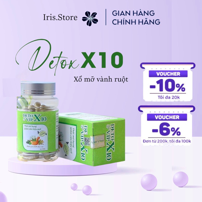 Detox X10 thải mỡ ban đêm ,giảm mỡ bụng hiệu quả + mẫu mới tem cào tổng đài
