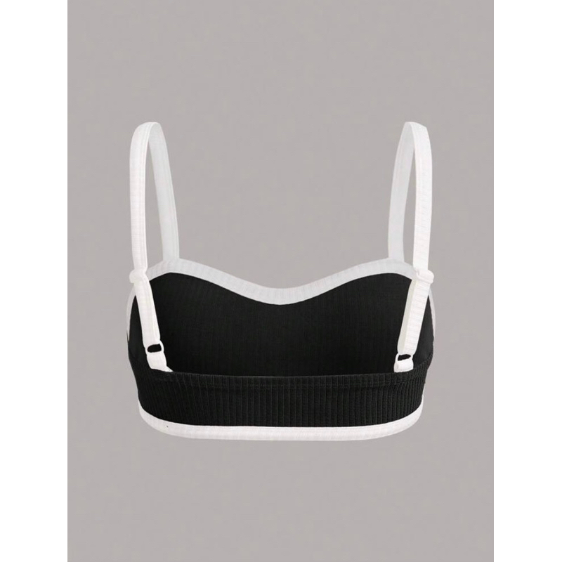 Áo bra viền màu thun gân