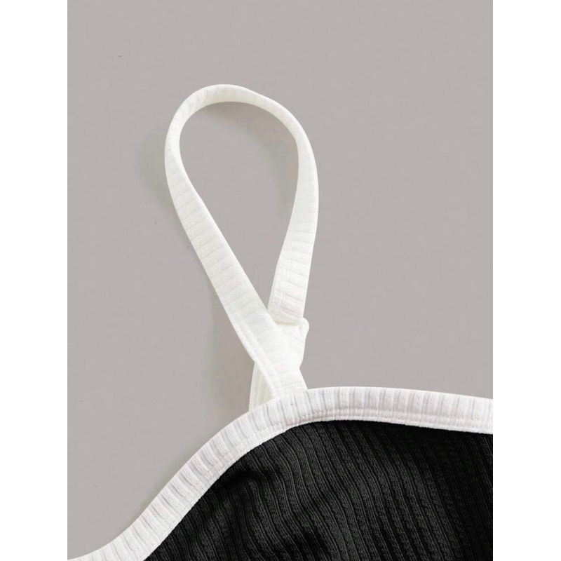 Áo bra viền màu thun gân