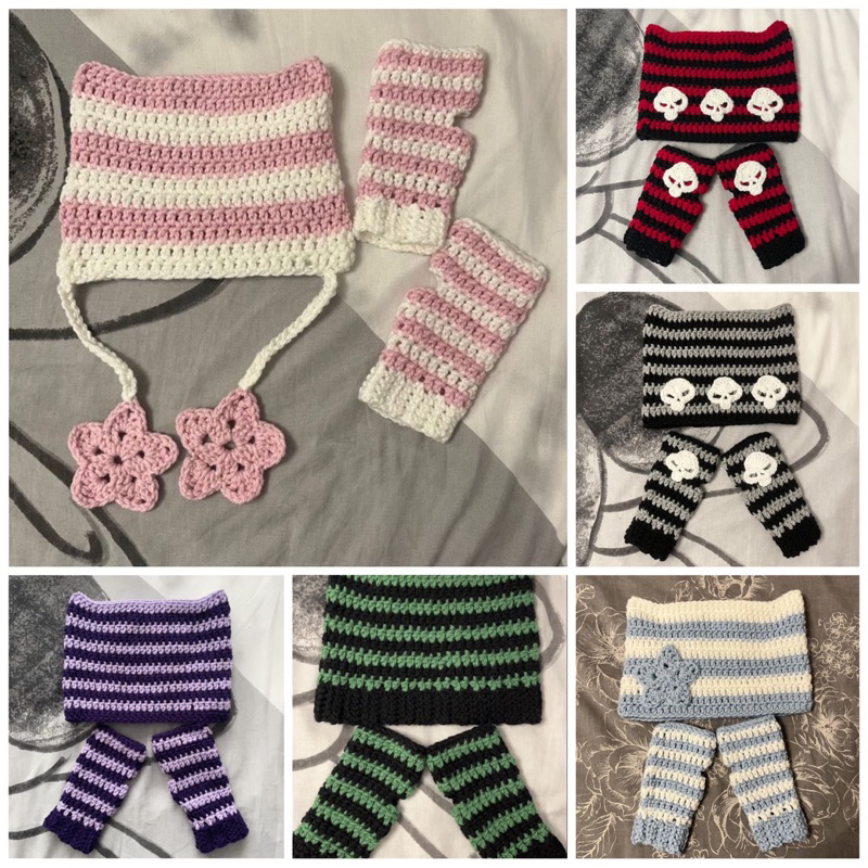 Mũ Len Tai Mèo Beanie Cat Hat - Mũ Mèo, Ếch, Thỏ, Kuromi - Crochet by Xanhlanhes