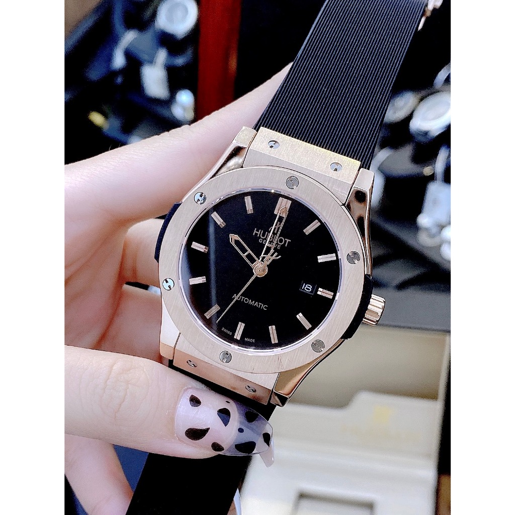 Q Đồng Hồ Nam Hublot Classic Fussion Black G-automatic- 41mm- chống nước- bảo hành 24thangg