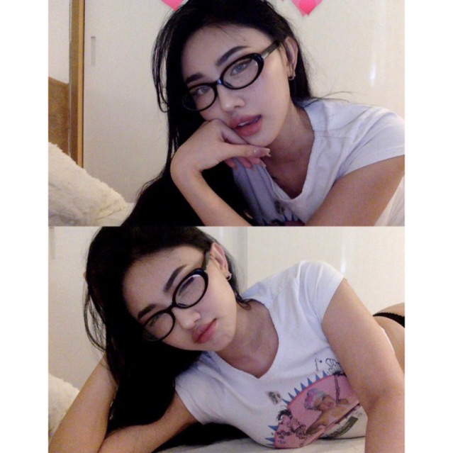 MẮT KÍNH GỌNG OVAL ĐEN - HOT TREND  / STYLE Y2K