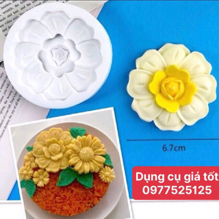 Khuôn silicon hoa cúc làm rau câu nổi, trung thu hiện đại - xôi đậu ( dày dặn-sắc nét-không mùi)