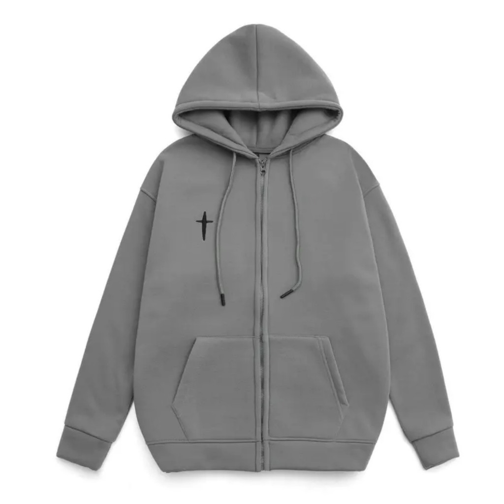 Áo Hoodie thêu chữ thập mũ to 2 lớp chất nỉ bông cao cấp nhiều màu form rộng nam nữ unisex