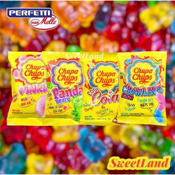 Combo 2 dây kẹo dẻo Chupa Chups, kẹo dẻo Alpenliebe, kẹo dẻo trái cây tùy chọn (16 gói nhỏ)