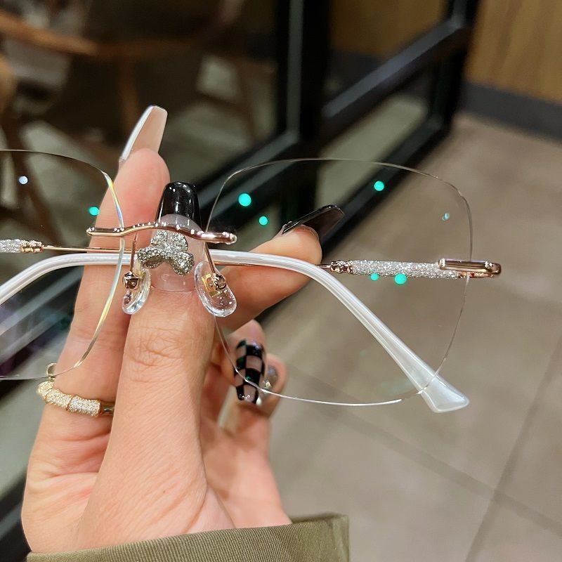 Kính mắt CHỐNG NẮNG phòng ngừa CẬN THỊ Gọng kính không viền thay được tròng cận -1012