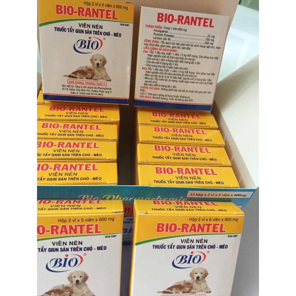 HỘP 10 VIEN BIO-RANTEL/ CHO CHÓ MÈO