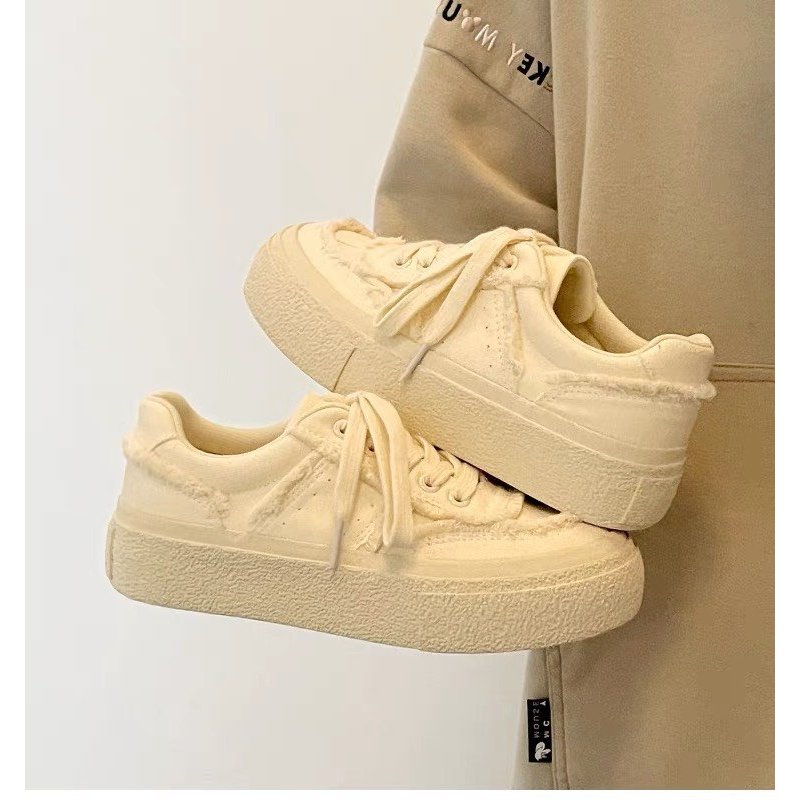 Giày nữ sneaker / Giày thể thao vải tua đế độn 5p tăng chiều cao siêu hot hit