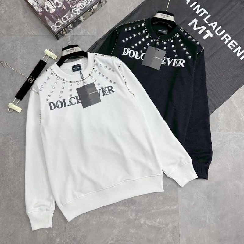 Áo Sweater Thun Dài Tay Đính Đá Cổ Tròn - Áo Phông Dài Tay Đinh Ghim
