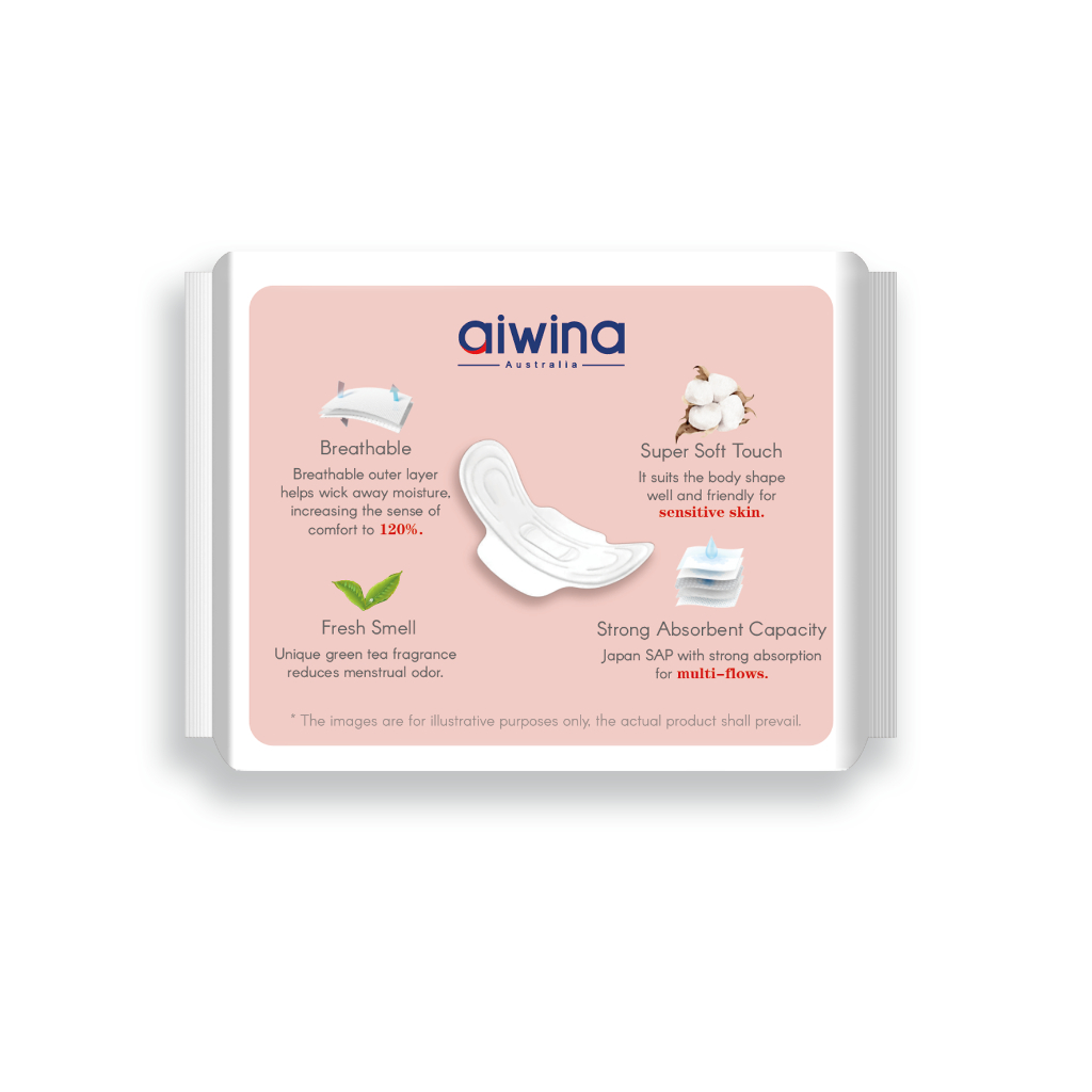 Combo 6 Gói Băng Vệ Sinh Aiwina Siêu Mềm Mỏng Cánh 24cm Ban Ngày Gói 8 Miếng