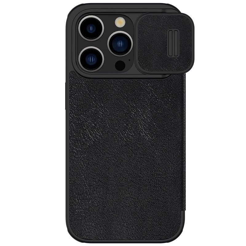 Bao da nillkin Qin cho iphone 15 pro max,15 pro,15 plus,15 nắp trượt bảo vệ camera
