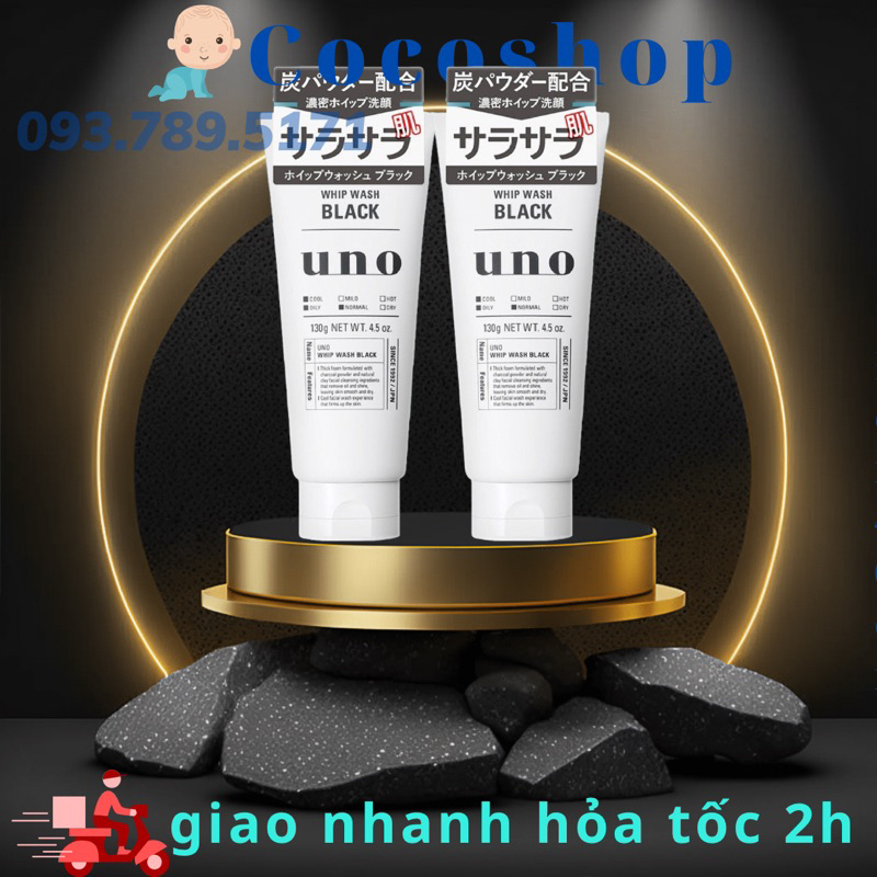 [ UNO] Sữa rửa mặt UNO Whip Wash Black 130ml