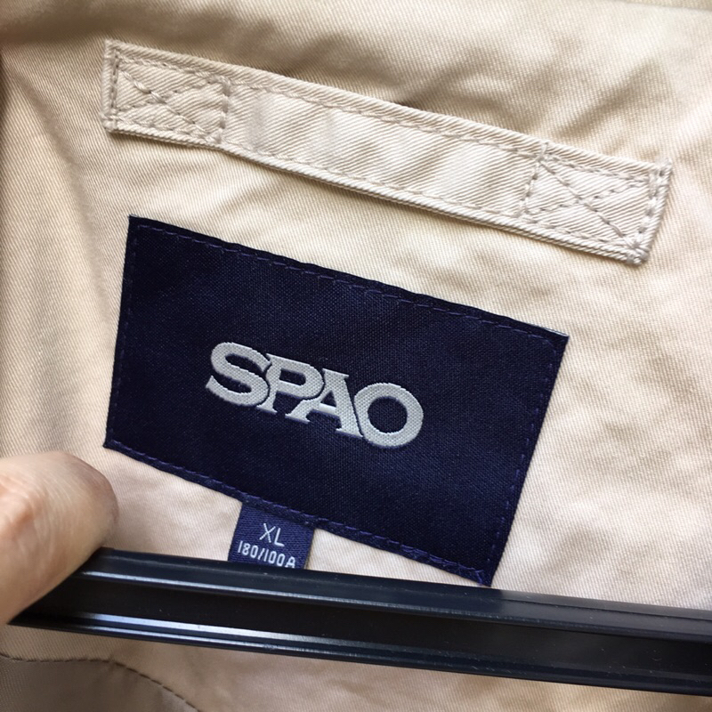 Khoác manto kaki nam HQ SPAO mens single-breasted trench coat