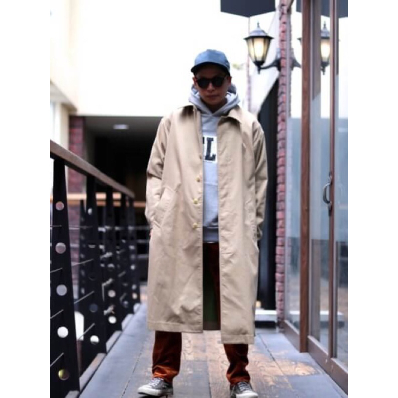 Khoác manto kaki nam HQ SPAO mens single-breasted trench coat