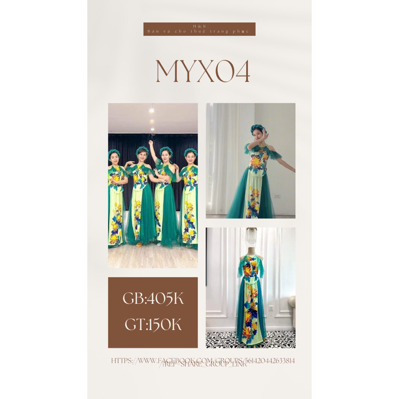 Yếm múa xanh liền thân siêu đẹp YM04