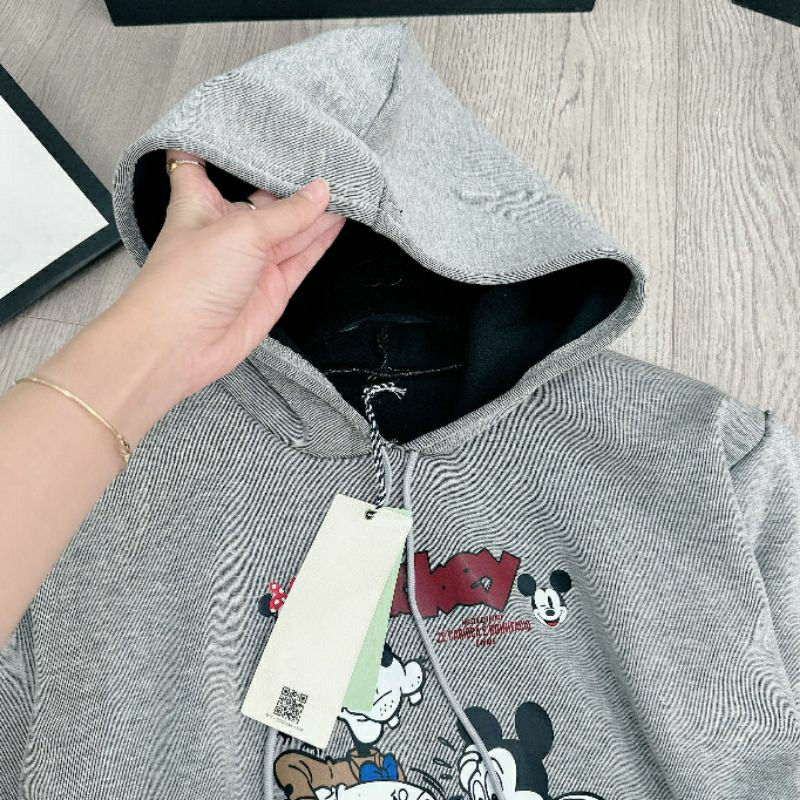 BỘ HOẠT HÌNH MICKEY ÁO XÁM MŨ MIX QUẦN BAGGY