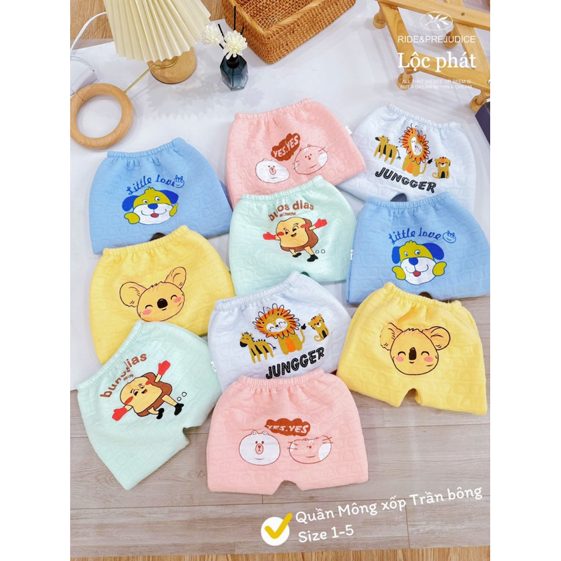 Quần nỉ xốp dày dặn mềm mại ấm áp cho bé
