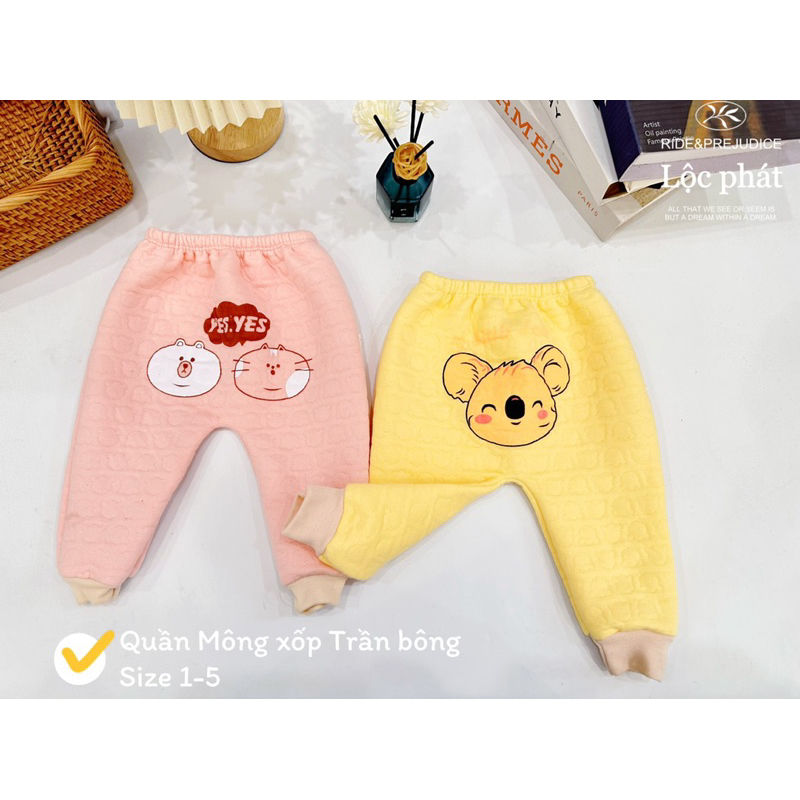 Quần nỉ xốp dày dặn mềm mại ấm áp cho bé