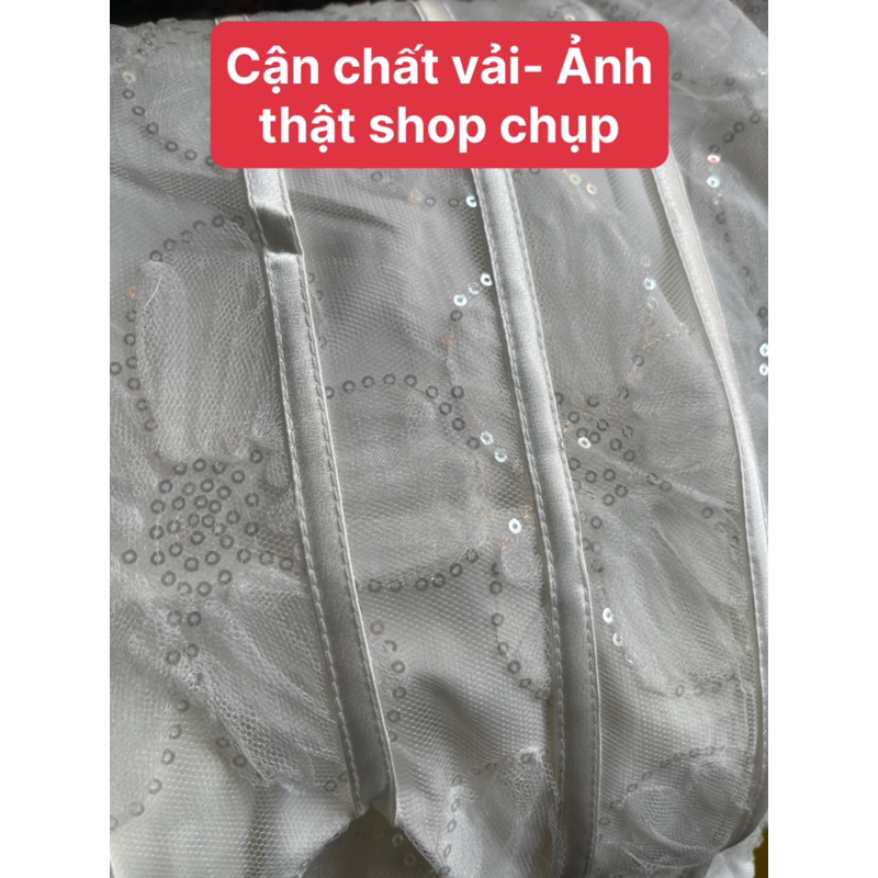 Đầm maxi ren 2 dây kim sa