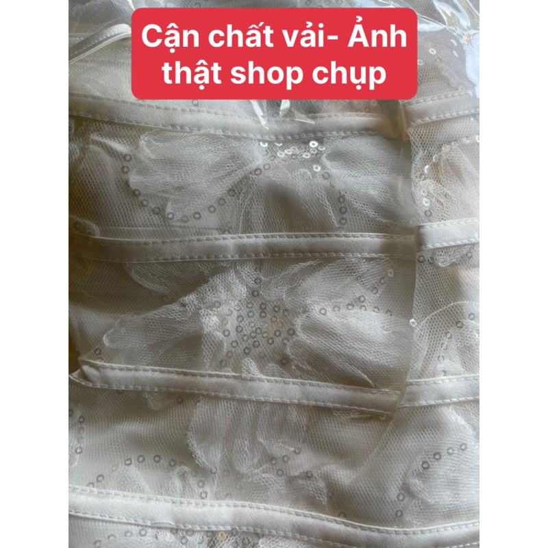 Đầm maxi ren 2 dây kim sa