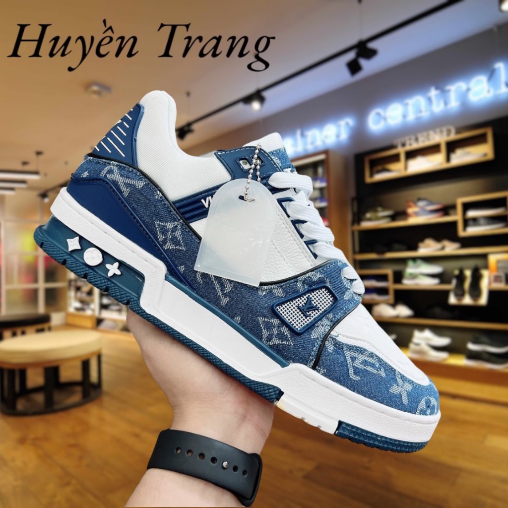 Giày LV Louis Vuitton Trainer Xanh Than Full Bill+Box, Giày Thể Thao LV Hot Trend Size 36-43