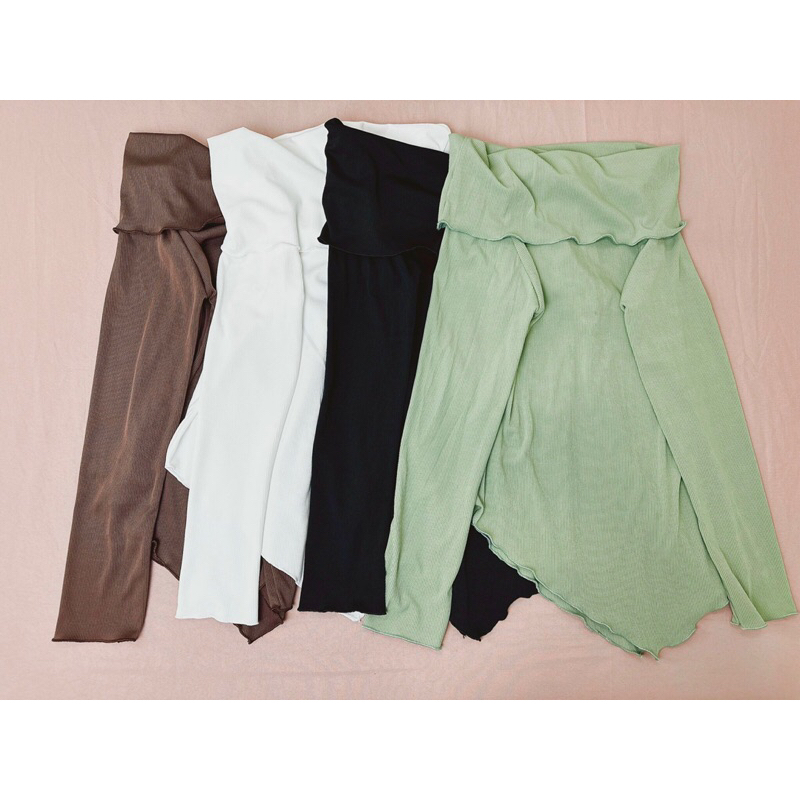 Áo tay dài trễ vai bèo cuốn biên mã ranshi TT12 BT