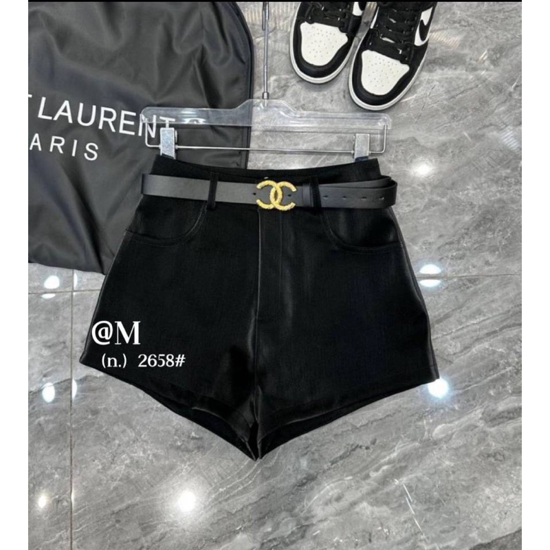 Quần đùi nhung cạp cao kèm đai QC