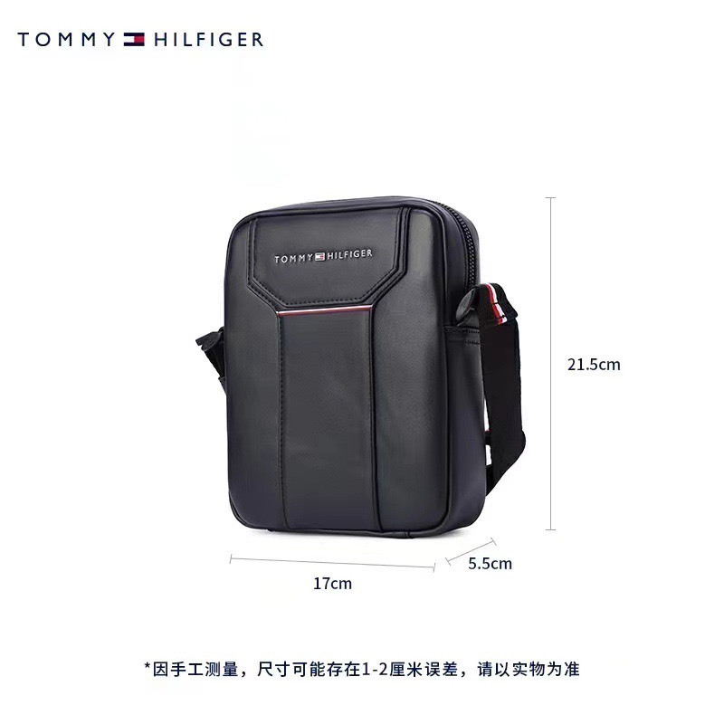 Túi đeo chéo da dáng hộp nam nữ Tommy Hilfiger, túi nam dáng đứng nhiều màu dùng đi làm đi chơi cực phong cách