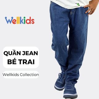 Quần jean dài bé trai Wellkids 27Kids WELLKIDS Quần bò mềm lưng chun nam cho trẻ từ 2-8 tuổi BLJE 02