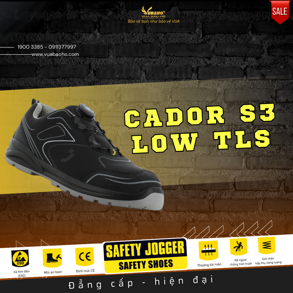 Giày nam, giày bảo hộ lao động nam Safety Jogger Cador S1P thấp cổ/Jogger Cador S3 MID/ Cador S3 Low