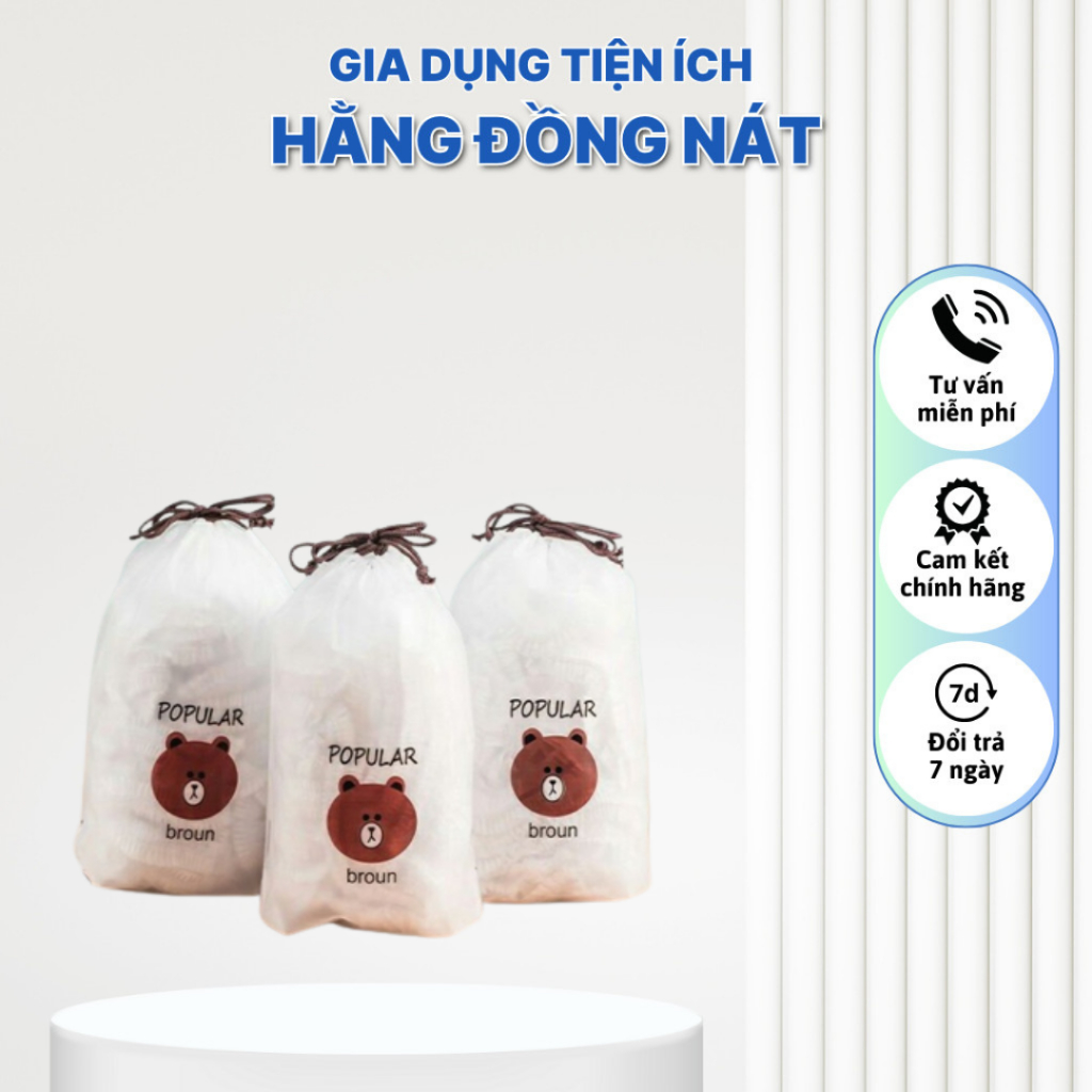 Màng Bọc Thực Phẩm Túi Bóng Gấu  Có Chun Co Giãn Có Thể Tái Sử Dụng